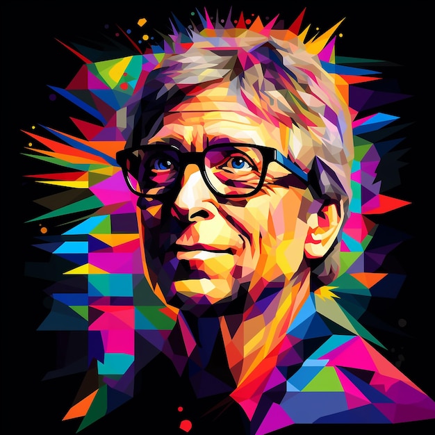 Bill Gates en el estilo de la ilustración de Wpap IA generativa