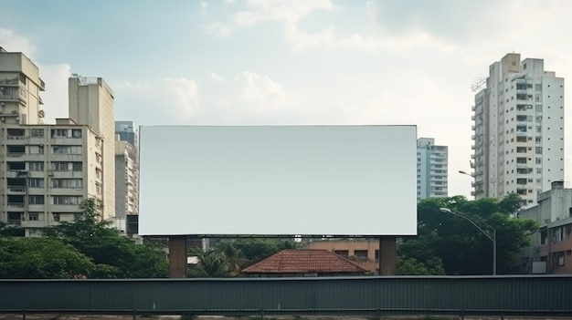 Billboard in der Nähe von Wohngebäuden in der Stadt Billboard Leere Werbung