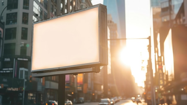 Billboard-Leinwand-Mockup im städtischen Hintergrund wunderschöner Sonnenschein