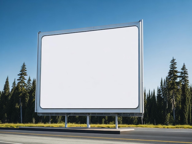 Billboard-Leinwandmodell im schönen Wetter des Stadthintergrundes