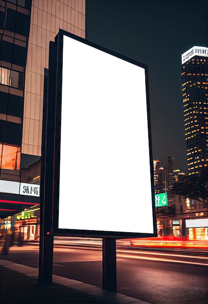 Billboard Mockup Blank Outdoor Advertise Street Bill Board Banner vacío Abstract Generative AI Illustration