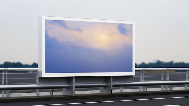 Foto billboard-mockup mit leerer vorderseite realistisch auf einer mockup-vorlage in einer skyway-plattform