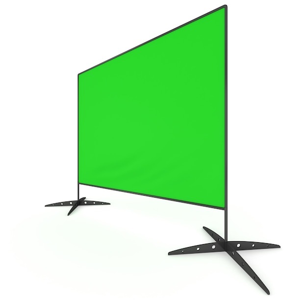 Billet-Presswand mit Greenscreen-Banner