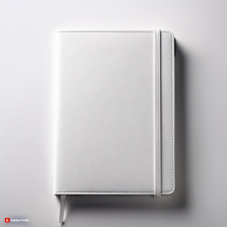 Foto una billetera de cuero blanca con una cubierta blanca que dice "computadora portátil"