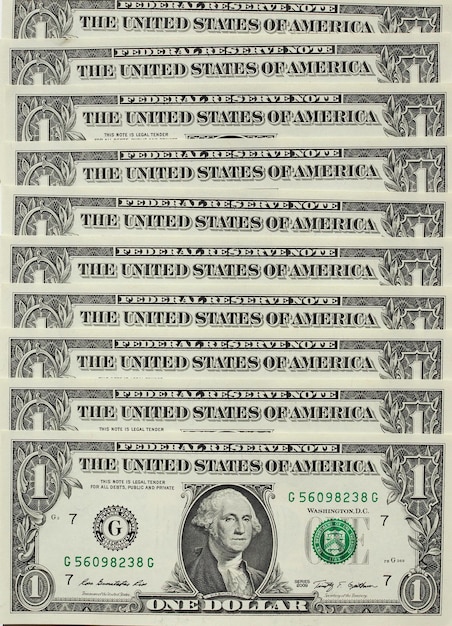 Foto billetes de dólar 1 dólar