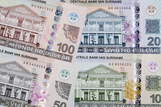 Billetes de dólar surinamés