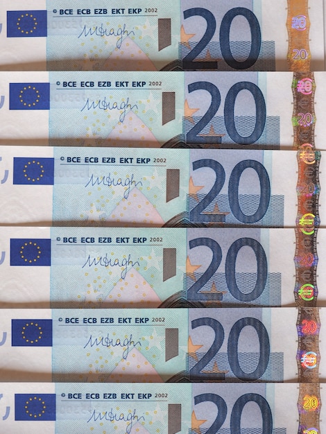 Foto billetes de euro (eur), unión europea (ue)