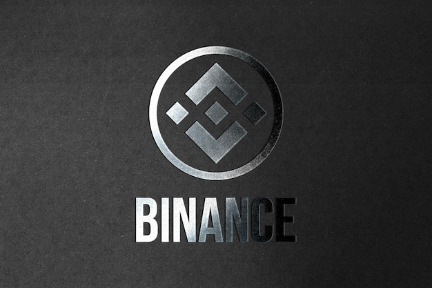 Binance Coins Kryptowährung und modernes Banking-KonzeptFotorealistisches Erscheinungsbild im Silberstil