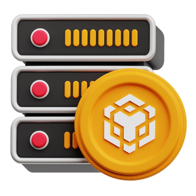 Binance Cryptocoin Icon 3D aislado en el fondo blanco