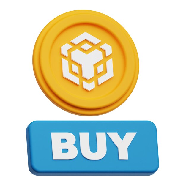 Binance Cryptocoin Icon 3D aislado en el fondo blanco