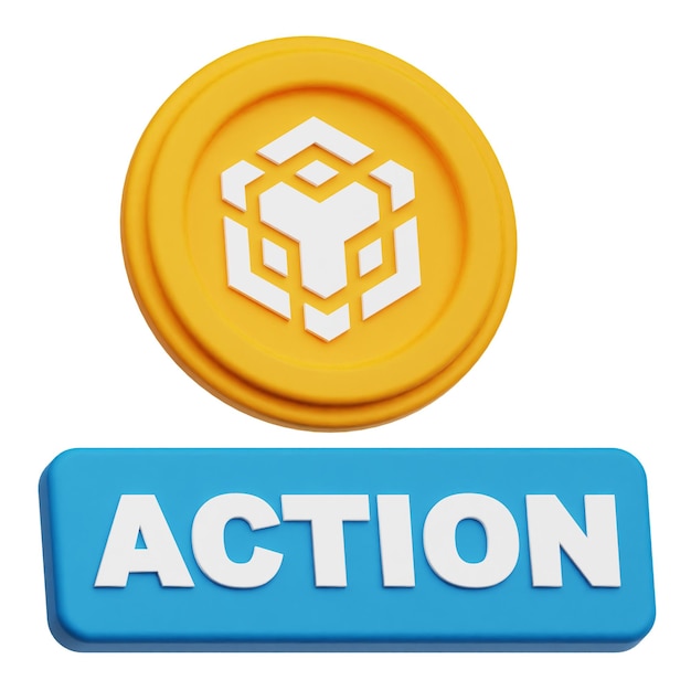 Binance Cryptocoin Icon 3D aislado en el fondo blanco