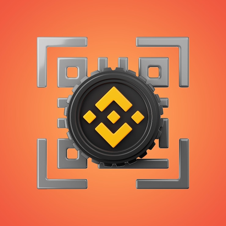 Foto binance tecnología blockchain financiera icono de chip digital representación 3d sobre fondo aislado