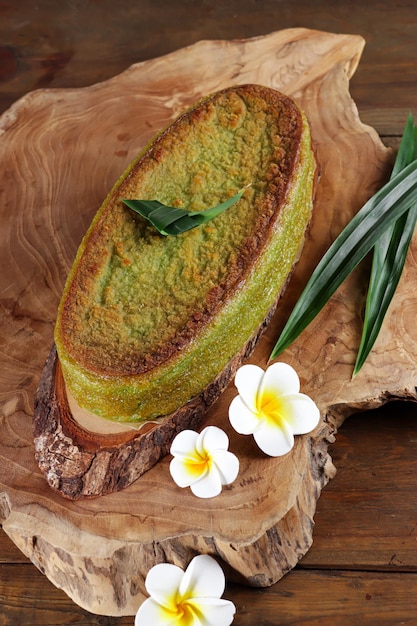 Bingka Ubi Kayu pandan ou mandioca pandan assada