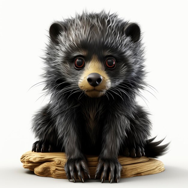 Foto binturong cartoon 3d isolado em fundo branco