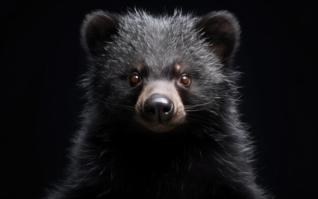 Foto binturongs, omnívoros arbóreos do sudeste da ásia, isolados em fundo branco