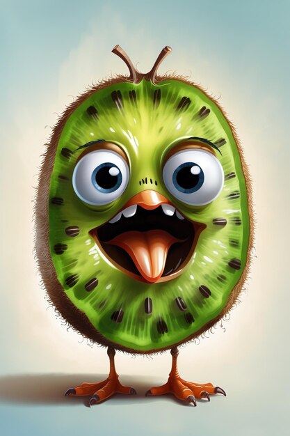 Foto bio-frucht hier ein kiwi als comic