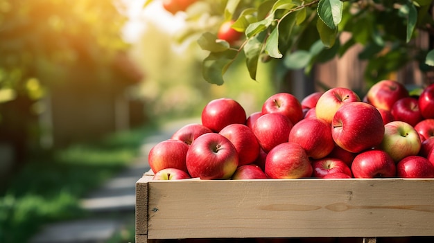 Bio-Äpfel im Korb im Sommergras Frische Äpfel in der Natur