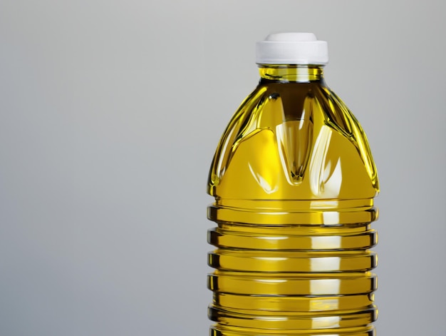 Bio-Pflanzenöl in Glasflasche. Gesunde und natürliche Kochzutat für Gourmetküche und leckere Rezepte