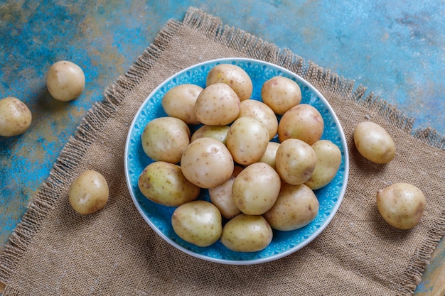 Bio weiße Babykartoffeln, Draufsicht