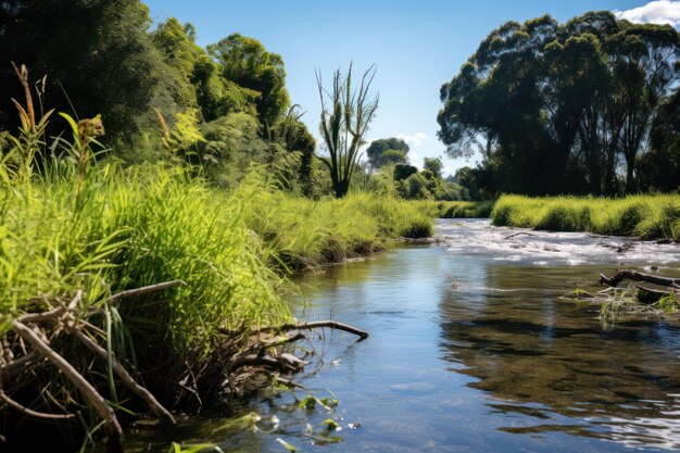 Biodiversität entlang eines Paradieses am Flussufer