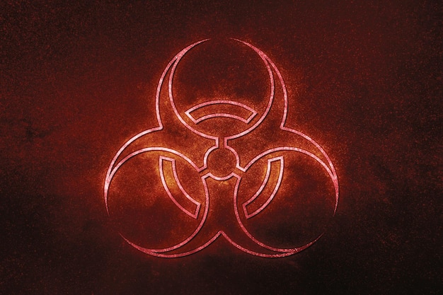 Biogefährdungssymbol, Biogefährdungszeichen, biologische Gefahr, rotes Symbol