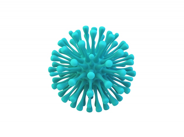 La biología molecular de los coronavirus. Ilustración 3D de coronavirus aislado