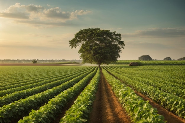 Biologische Lebensmittelplantagen bei Tageslicht