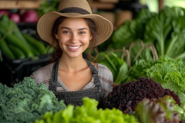 Biologisches Lebensmittelgeschäft Gartenbau gesunder veganer Lebensstil Salat Gemüse kleiner lokaler Geschäftsinhaber