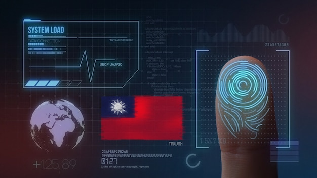 Biometrisches Fingerabdruckscanner-Identifikationssystem. Taiwan Nationalität