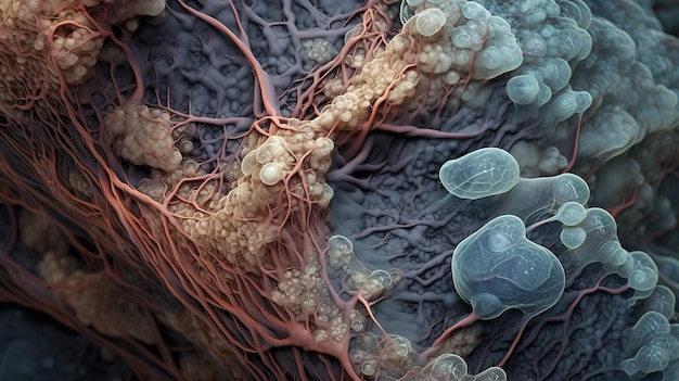 Biotecnología hongos organismos o células iluminantes macro microscópico profundidad de campo muy poco profunda