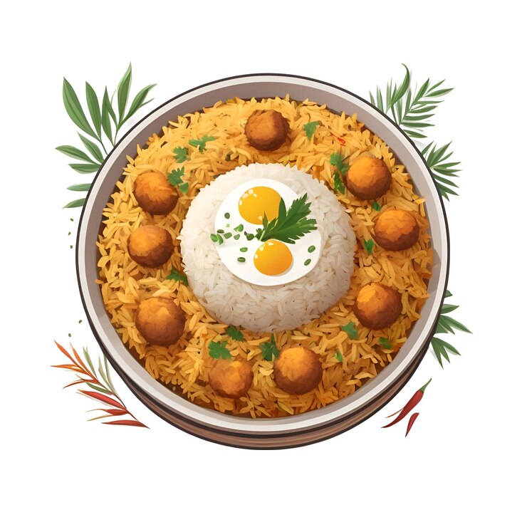 Biriyani aislado Imagen Ilustración fondo blanco