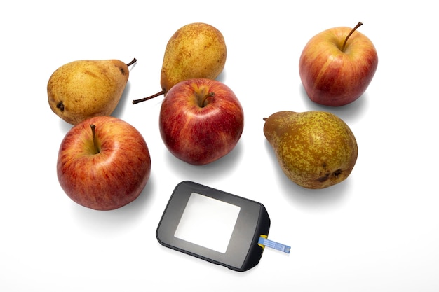 Foto birnenapfel-nahaufnahme diät zum abnehmen gesunde früchte kopieren platz für text