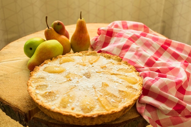 Birnentörtchen Herbstbirnenkuchen Nahaufnahme