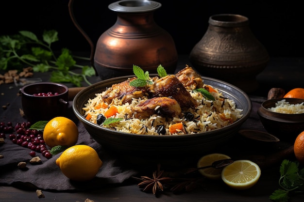 Biryani com quinoa crocante em cima