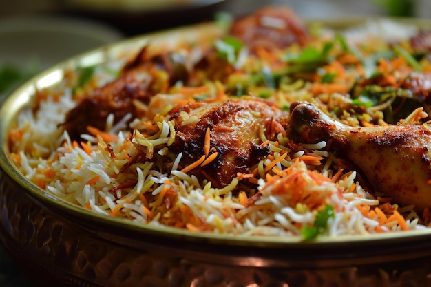 Biryani de frango criativo