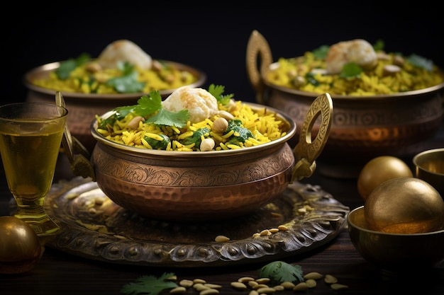 Biryani mit frischer Wasserkresse