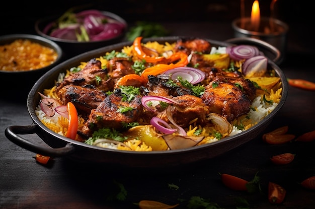 Biryani mit Grillgemüse auf Holzkohle