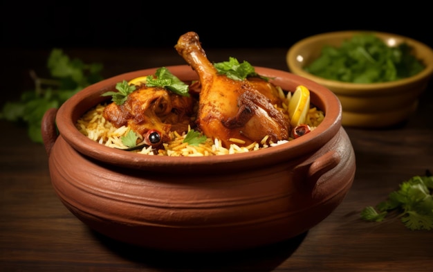 Biryani de pollo picante indio