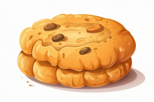 Biscoito de Manteiga de Amendoim em estilo cartoon isolado em branco AI gerado
