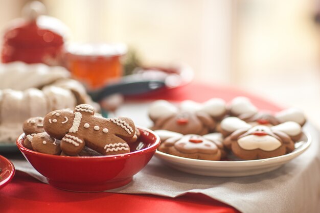 Biscoito de natal. pão de gengibre. fundo de natal.