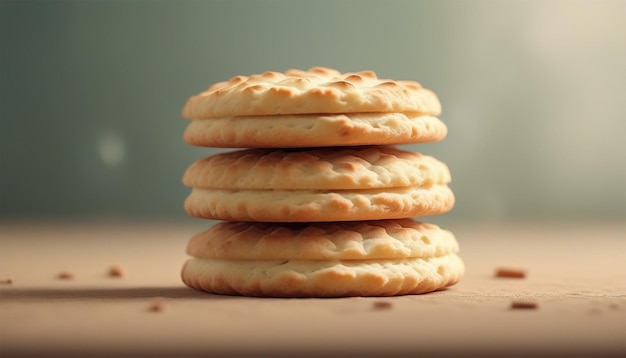 Foto biscoito sencillo con fondo plano blanco