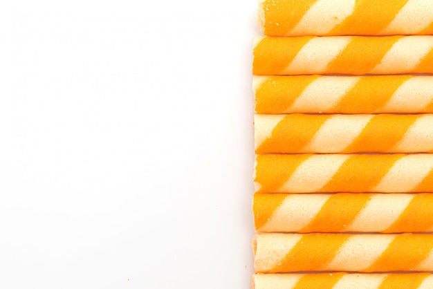 biscoito wafer stick com sabor de creme de laranja