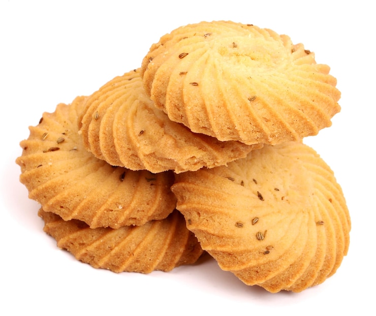 Foto biscoitos ajwain em branco