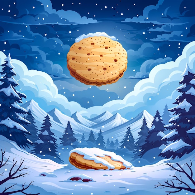 biscoitos biscoitos de pequeno-almoço biscoitos com leite desenho animado vetor ilustração de design de logotipo