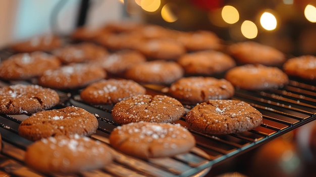 Biscoitos caseiros Brown Gingersnap para as férias