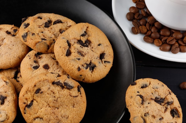 Biscoitos caseiros com grãos de café