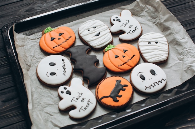 Biscoitos caseiros de Halloween.