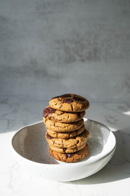 Biscoitos com batatas fritas de chocolate