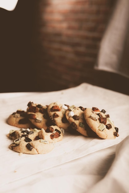 biscoitos com chocolate escuro