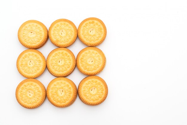 Foto biscoitos com creme de baunilha e manteiga